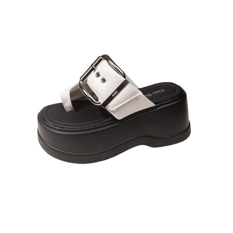 Women Sport Sandals - 米白色普通版[PU+高8CM] - 查看 8