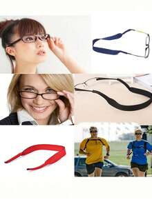 1pc Unisex Sports Fashion Glasses Strap, Made Of Neoprene Material, Adjustable Elastic For Swimming, Skiing, Outdoor Activities - Multicolor - View 7