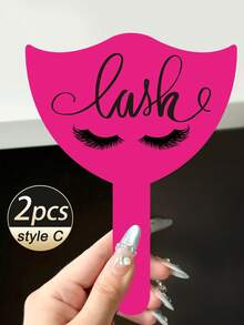 2Pcs Eyelash Technician Photo Prop Lash Picture Display Board Reusable PVC Handheld Lash Beauty Cards For Social Media Lash Tech Supplies Eyelash Tool, Gifts For Lash Techs - Multicolor - View 6