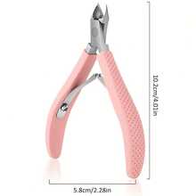 1pc Stainless Steel Nail Clipper With Non-Slip Handle, Nail Salon Manicure & Pedicure Tool Set Contains Trimmer And Grooming Instruments - Pink - View 3