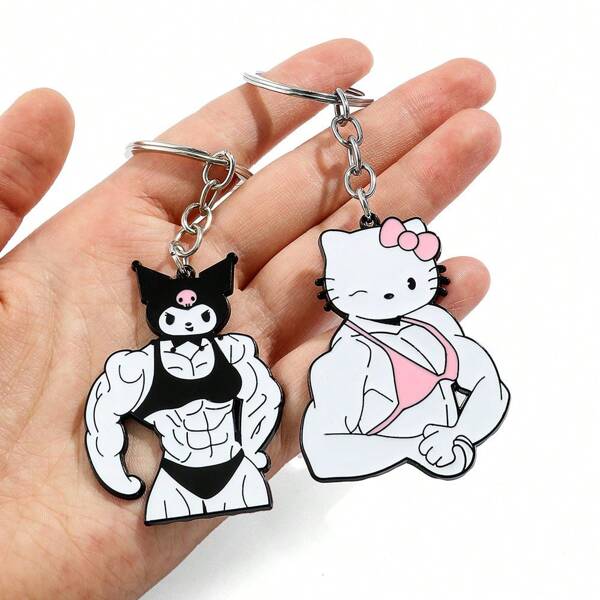 Sanrio 1 peça de chaveiro com pingente de bolsa engraçada Kuromi Hello Kitty com desenho animado Sanrio