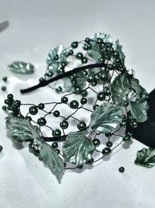 1pc Green Crystal Flower Headband ​Lightweight Party Hair Band Festival Boho Hair Accessories Clean Girl Accs Women Hats A187