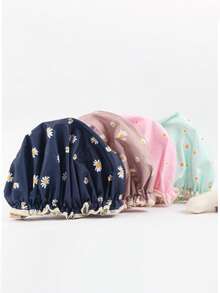 1 件加厚双层防水浴帽，适用于家庭浴室、淋浴、烹饪、头发遮盖 - 彩色 - 查看 4