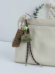 一套可爱迷你配饰套装 - 豹纹耳机收纳袋、心形钥匙扣（粉色和黑色）、亚克力妈妈包挂饰、钥匙链小饰品，送给妈妈、朋友、汽车配件、背包、学校用品、可爱哥特风Y2K圣诞礼物创意、包包配件、带证件夹的挂绳、汽车配件、包包挂饰、汽车、老师、姐妹