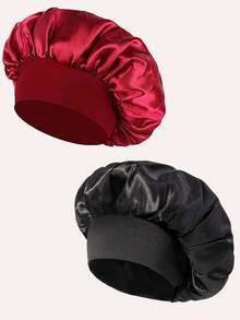 半真丝睡眠帽,缎面发帽,柔软弹力带真丝睡眠帽,卷发真丝发套,女士睡眠发帽,真丝发套,宽弹力带真丝睡眠帽,柔软透气,整夜保持卷发造型,四季皆宜,化疗患者也可舒适佩戴(黑色/粉色)家居卫浴装饰,秋季装饰,返校季发帽 - 彩色 - 查看 6