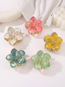 1 件装女士浪漫鸡蛋花发夹，彩色花朵金属发饰，适合高发量，适合日常佩戴和派对发夹爪夹发夹发夹发夹发夹发夹发夹，海滩配饰秋冬女士度假装发饰