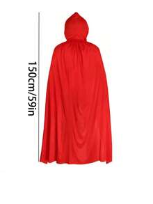 Neutral Hooded Cape Costume Party Cape 110cm, 140cm, 160cm, Female Crow Adult Masquerade Party Accessory Cape With Hood Neutral Hooded Cape Black Cape Long Robe Women And Men Role-Playing Costume Party (Black, Single-Layer Thin Style) - Multicolor - View 9
