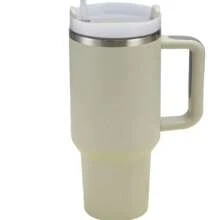 Tasse isotherme de 40 oz (1200 ml) avec poignée, bouteille d'eau sous vide, tasse à eau thermique avec couvercle, paille, en acier inoxydable pour boissons chaudes et froides, tasse à café portable grande taille pour café chaud et froid
