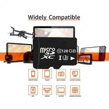 32GB/64GB/128GB U3 Mini SD Card Class 10 TF Flash Memory Card Micro TF SD Card Storage Card Compatible With Phones, Computers, Headphones, Speakers, HD Cameras, PSP, SD Adapter - Black - View 8