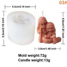 Molde de Silicone da Cena de Natividade, Vela de Cera Perfumada da Família Religiosa, DIY Mini Família de Jesus em Epóxi, Ferramenta de Artesanato de Arte Religiosa, Molde de Figurinha 3D para Decoração do Lar
