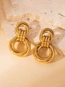 2 Pieces Gold Knot Earrings For Women, Hypoallergenic Stainless Steel Lightweight Everyday Stud Earrings