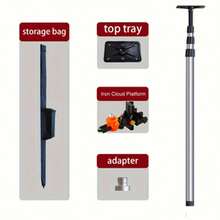 11.48 英尺/3.5 米水准尺，带可调节延长杆，兼容任何水准仪，包含所有不锈钢配件，易于使用且可靠