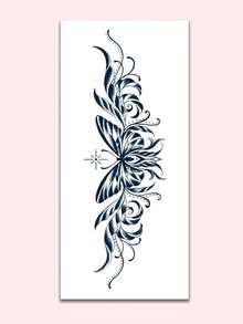 1pc Herbal Temporary Tattoo, Waterproof Butterfly Pattern Waist Tattoo, Semi-Permanent Fake Chest/Waist Tattoo For Women, Non-Reflective Realistic Water Transfer Butterfly Tattoo Stickers, Applicable For Back, Thigh, Arm, Leg, Clavicle, Can Be Used As Leg/Arm Bracelet, Lasting 7-14 Days