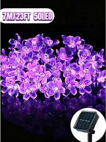 20/50/100 LED 太阳能灯串 - 户外太阳能灯串，适用于花园和庭院围栏、圣诞树装饰、8 种照明模式、IP65 防水、具有童话般的照明环境 - 防风、节能、易于安装，适用于婚礼、派对、家庭、草坪、万圣节、圣诞节和节日装饰（暖白/白色/彩色/紫色）