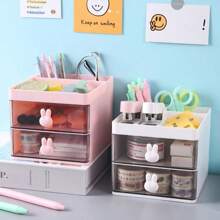 5pcs Set Mini Office Desk Organizer Boxes With Drawers, Storage Boxes For Cosmetics, Business Cards, Pens, Pencils, Phones, Stationeries