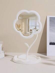 【花形化妆镜】1个花形化妆镜 - 高清玻璃镜面和可调节支架 - 轻质塑料框架，适用于梳妆台、卧室、浴室装饰 - 爱美人士房间装饰，化妆，价格实惠，房间装饰，梳妆台，旅行，卧室，化妆配件，镜子，梳妆镜，价格实惠，圣诞礼物，化妆，化妆工具，便宜货，礼物，女士礼物，圣诞礼物，赠品，旅行，便宜货，旅行必备 - 彩色 - 查看 6