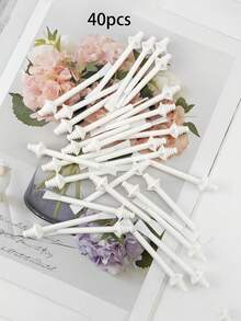 100 支鼻蜡棒，塑料鼻毛蜡涂抹棒，带一次性刮刀，适用于男士女士眉毛耳朵鼻毛脱毛