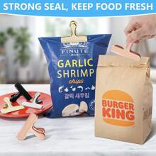 袋夹，重型不锈钢芯片夹，非常适合厨房办公室密封咖啡袋，纸质 - 8 件彩色