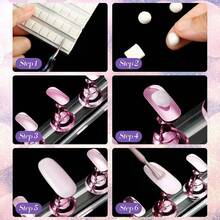 2 Set Nail Stand Painting Press Nail Holder Acrylic Magnetic Tips Training Fingernail Display Stands Holders And 96 Pieces White Reusable Adhesive Putty(Black And White) - Kim loại hồng - Xem 4