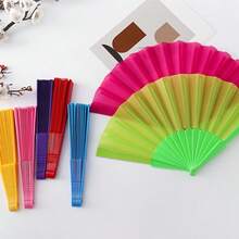 Kipas Tangan Lipat Warna Polos, Kipas Fashion Wanita Serbaguna, Kipas Lipat Multiguna untuk Menari, Pernikahan, Pesta, Pengantin, Musim Panas - Hot Pink - View 9