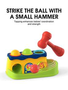 Baby Educational Hammering Toy, Pounding Bench With Balls And Hammers, Early Learning Toy - Multicolor - View 5