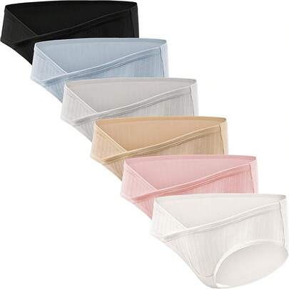 HBselect - Ropa interior de maternidad de algodón, paquete de 6 unidades de ropa interior para embarazo, posparto, ropa interior de maternidad bajo los golpes