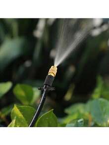 10米/20米/30米户外花园喷雾降温系统，半自动浇水灌溉系统，1/4英寸黄铜喷雾喷嘴套件，温室微型喷头