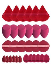 5/10/20/30/40/50/60PCS Makeup Tools Set Including:10PCS Makeup Sponges For Liquid Makeup+10PCS Mini Makeup Sponges For Liquid Makeup+10PCS Triangle Powder Puffs For Loose Powder And Makeup Setting+10PCS Air Cushion Powder Puffs For Facial Makeup+10PCS Mini Air Cushion Powder Puffs For Facial Concealer Makeup