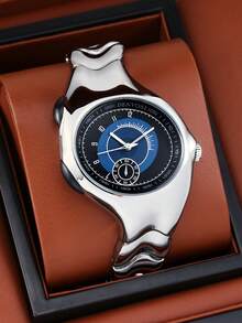 Y2K Men's Asymmetrical Vintage Fashion Quartz Watch, Suitable For Daily Life And Holiday Gifts - Multicolor - View 2