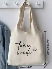 新娘帆布手提袋兼化妆包 - 印有“新娘”字样，新娘图案拉链化妆包，个性化新娘礼物，完美适用于婚礼、新娘送礼会、单身派对、订婚、蜜月、伴娘礼物、新娘纪念品、情人节礼物、海滩 - 彩色 - 查看 7