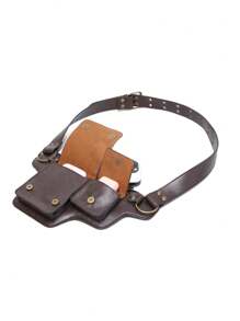 Punk Style Vintage PU Leather Waist Bag - Fanny Pack For Outdoor Sport And Travel