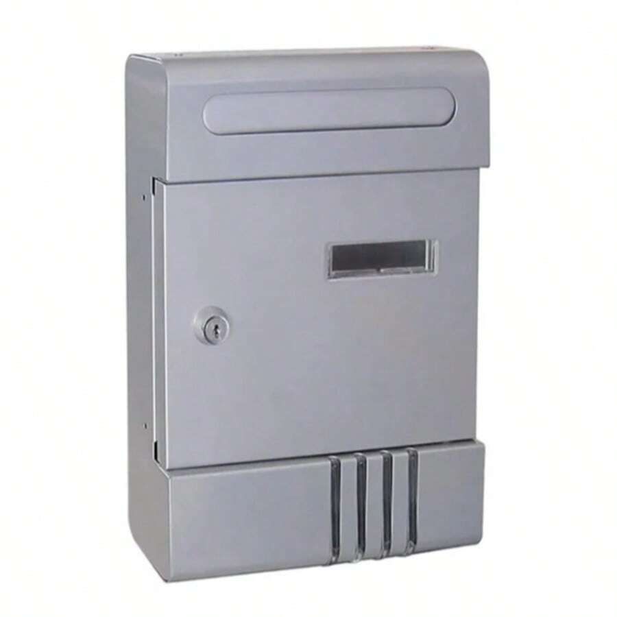 STARLEY - Buzón Exterior de Pared con Cerradura y Llave | Buzón Metálico Impermeable para Cartas y Paquetes Pequeños, Estilo Moderno, Fácil de Instalar, 3 Colores: Blanco, Negro y Gris , 205X65X291mm - Gris - Ver 1