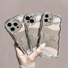 Funda para teléfono (1 unidad): Un teléfono con ondas electrochapadas y una cadena de perlas. Una funda protectora completa, resistente a golpes y caídas. Elegante accesorio compatible con las series 11, 12, 13, 14, 15, 16 Pro y Pro Plus. - Colores mixtos 1 - Ver 6