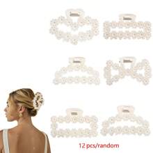 1/4/6 Stücke zufällige Styles Brautjungfern-Vorschlag-Geschenke Perlen Brautjungfern Haarklammern 9,5 cm große Haarklammern Junggesellinnen-Abschiedsparty Geschenke Brautparty Geschenke Haarzubehör, Kunstperle Brautjungfern Haarzubehör für Brautjungfern Vorschlag Geschenke (ohne Band)