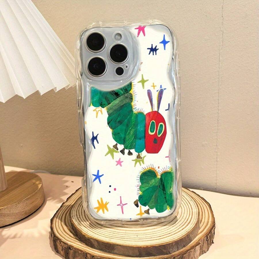 Funda para teléfono 1 pieza PhoneX/11/12/13/14/15/16 Pro | Funda para teléfono Wave | Chicas y hombres lindos | Impreso con diseño de noche estrellada muy hambrienta. - transparente - Ver 1