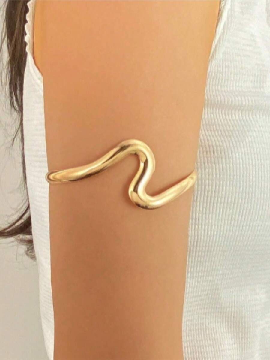 1 件金色金属袖口手镯/臂环 - 金色 - 查看 1