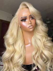 Uveous 613 HD Lace Frontal Wig 13x6 200 Density, Blonde Lace Front Wigs Human Hair, Pre Plucked Bleached Knots With Baby Hair Natural Hairline Body Wave 613 Lace Front Wig Human Hair - S613 - 查看 1