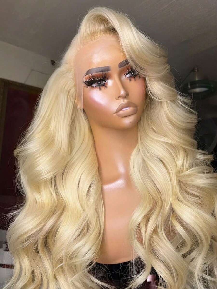 Uveous 613 HD Lace Frontal Wig 13x6 200 Density, Blonde Lace Front Wigs Human Hair, Pre Plucked Bleached Knots With Baby Hair Natural Hairline Body Wave 613 Lace Front Wig Human Hair - S613 - 查看 1
