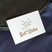 40pcs Minimalist Golden Blessing One-Sided Greeting Card, Gift Box Decoration Card, Thank You Card, Message Card