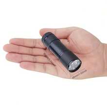 9-LED High-Intensity Spotlights, White Light Lighting Flashlight,Mini Aluminium Alloy Torch For Travel Hike Fishing And Hiking -No Batteries Included, Mini LED Flashlights - Black - View 2