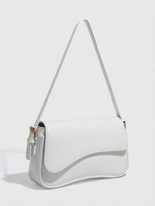 1 件勃艮第简约纯色女士单肩包、翻盖单肩包、法棍包、手提包、腋下包、方包、PU 皮革纹理包、漆皮鳄鱼纹 PU 时尚多功能优雅性感适合手提、单肩、工作、商务、通勤、户外、旅行、包包尺寸：27 * 15 * 6 厘米