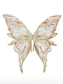 Large 4-Leaf Foil Butterfly Wings/Wing Set, Shiny Transparent Fairy Wings Costume For Adults, Angel Wings For Women, Christmas Wings - Multicolor - View 7