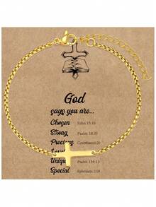 1 件女士十字架仿珍珠青瓷串珠手链套装，时尚西部牛仔风格十字架串珠手链叠戴套装，时尚珠宝礼品，信仰礼品，基督教礼品，友谊礼品