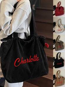 1PC A Shoulder Bag With Customizable Names. Ladies' Large Capacity Multifunctional Shoulder Bag, Hypoallergenic Zipper Shoulder Bag, Makeup Bag, Durable Shoulder Bag For Travel, School, And Commuting - Multicolor - View 1