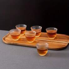 Bộ 6/8/12 chiếc cốc thủy tinh tròn đựng trà - Có thể tái sử dụng, không chì, có thể tái sử dụng, họa tiết sọc, đa năng, có thể giặt bằng máy - Bộ đồ uống thanh lịch thích hợp sử dụng tại nhà - Nhiều màu - Xem 5