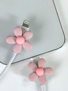 2pcs Flower Shaped Charging Cable Protectors, Compatible With 20W Apple Charger Charger Protector - Multicolor - View 9