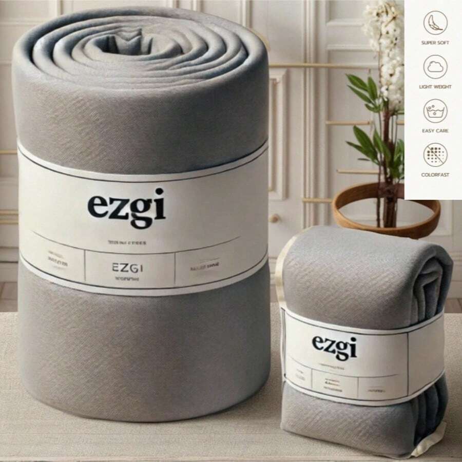 土耳其制造 单人床笠套装 | 140x200 厘米 | 30 厘米转角 | 2 个枕套 50x70 厘米 | 70% 纯棉 - 灰色 - 查看 1