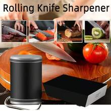 Kitchen Knife Sharpener,Precision Rolling Sharpener With Diamond Wheels | For Knives, Scissors & Tools - Black - View 4