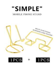 1/2pcs Simple Iron Business Card Holder Stand (Gold/Rose Gold/Silver/Black)