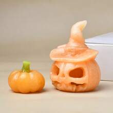 CUPIDCRYSTAL Natural Crystal Carved Pumpkins, Perfect Halloween Gifts, Flame-Shaped Pumpkins, Hollowed-Out Designs, Home Decoration Ornaments.Meditation Stone Crystals And Stones Suitable For Decorating Home Altars